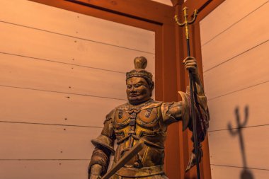 Nara - 31 Mayıs 2019: Yakushi-Ji pagodasının içinde, tapınak 