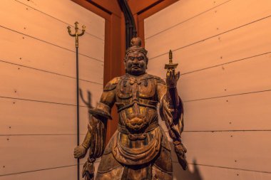 Nara - 31 Mayıs 2019: Yakushi-Ji pagodasının içinde, tapınak 