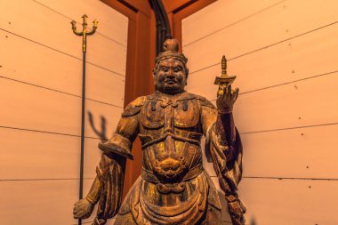 Nara - 31 Mayıs 2019: Yakushi-Ji pagodasının içinde, tapınak 