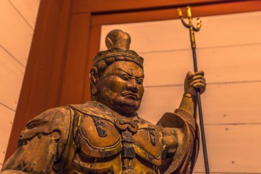 Nara - 31 Mayıs 2019: Yakushi-Ji pagodasının içinde, tapınak 