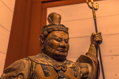 Nara - 31 Mayıs 2019: Yakushi-Ji pagodasının içinde, tapınak 