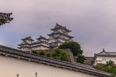 Himeji - 02 Haziran 2019: Bölgedeki ikonik Himeji Kalesi