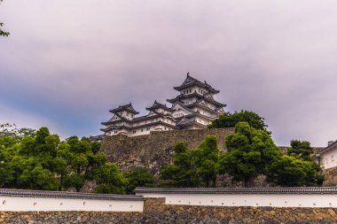 Himeji - 02 Haziran 2019: Bölgedeki ikonik Himeji Kalesi