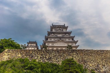 Himeji - 02 Haziran 2019: Bölgedeki ikonik Himeji Kalesi