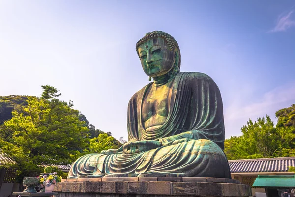 Kamakura-június 06, 2019: a nagy Buddha szobor a Kotoku- — Stock Fotó