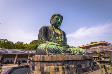 Kamakura - 06 Haziran 2019: Kotoku'daki büyük Buda heykeli-