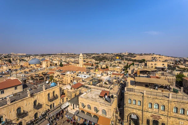 Gerusalemme - 03 ottobre 2018: Panorama della città vecchia di Jerusa — Foto Stock