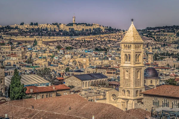 Gerusalemme - 03 ottobre 2018: Panorama della città vecchia di Jerusa — Foto Stock