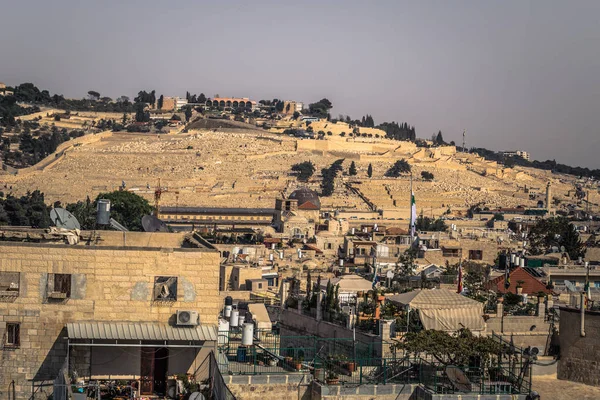 Gerusalemme - 03 ottobre 2018: Panorama della città vecchia di Jerusa — Foto Stock