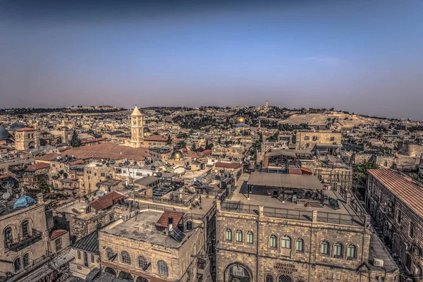 Gerusalemme - 03 ottobre 2018: Panorama della città vecchia di Jerusa — Foto Stock