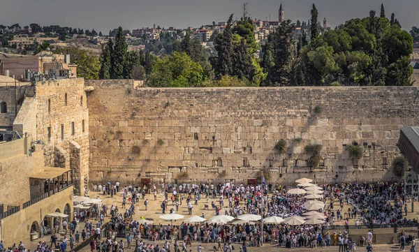 Jeruzalem-oktober 04, 2018: de westelijke muur van het Joodse tem — Stockfoto