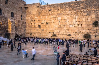 Kudüs - 03 Ekim 2018: Yahudi tem Batı Duvarı