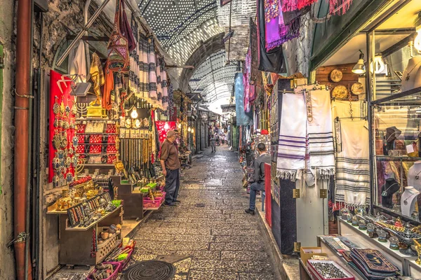 Jerusalem - 04. Oktober 2018: handel und händler in der muschel — Stockfoto