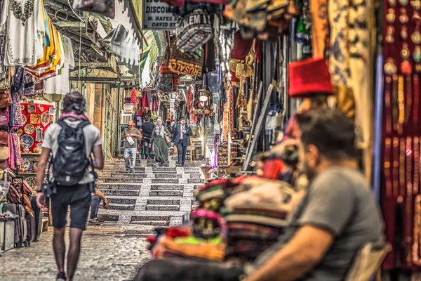 Jerusalem - 04. Oktober 2018: handel und händler in der muschel — Stockfoto