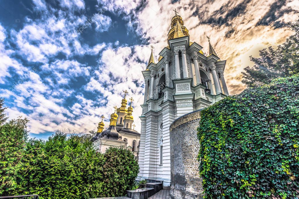 Kiev - September 28, 2018: Orthodox Church in the Pechersk Lavra