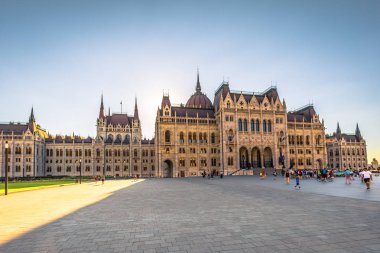 Budapeşte - 21 Haziran 2019: Budapeşte Parlamento binası, H