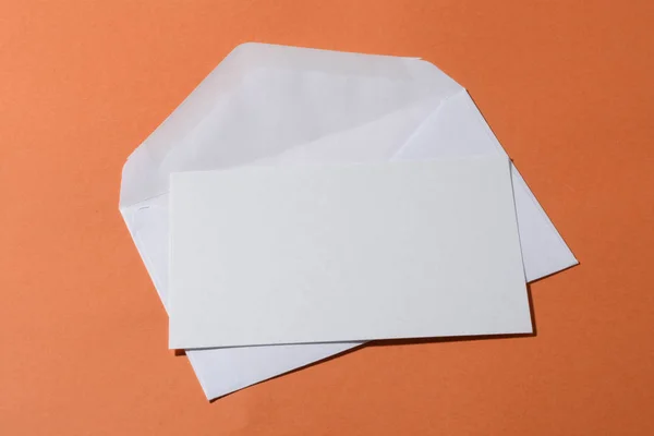 Envelope Cartão Branco — Fotografia de Stock
