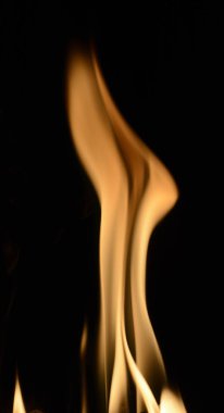 Ateş, alev siyah arka plan üzerine