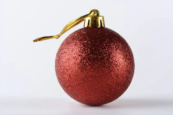 Une Boule Rouge Décorative Noël — Photo