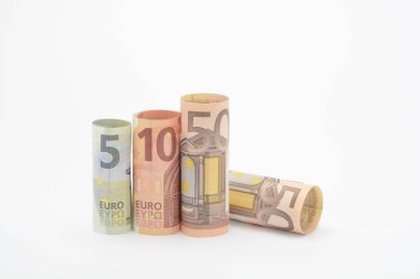 Beyaz Euro banknot yakın çekim 