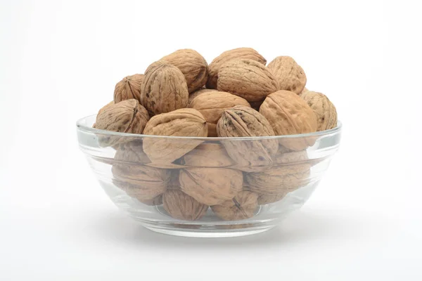 Walnuts Glass Bowl — Stock Photo, Image