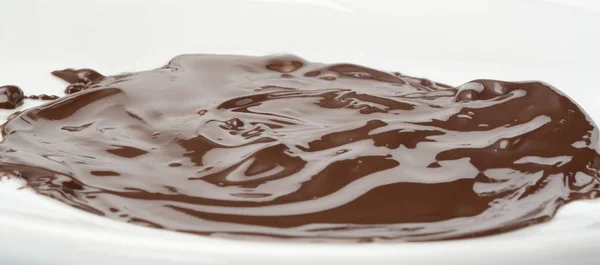 Chocolate Líquido Perto — Fotografia de Stock