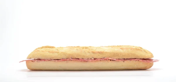 Wurst Sandwich Auf Weißem Hintergrund — Stockfoto
