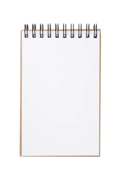 Ένα Άδειο Σημειωματάριο Λευκό Φόντο — Φωτογραφία Αρχείου