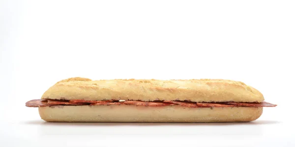 Wurst Sandwich Auf Weißem Hintergrund — Stockfoto