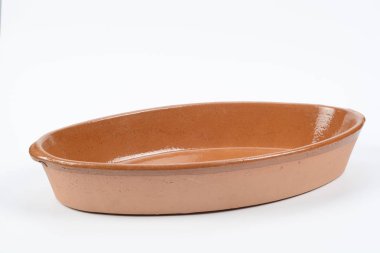 Yuvarlak kil güveç yakın 