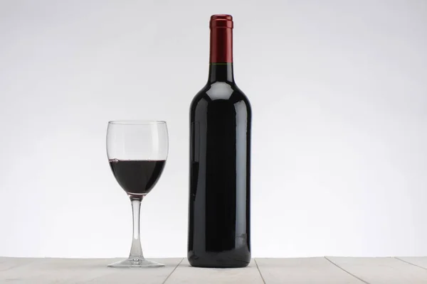 Bottiglia Vino Tazza Tavola — Foto Stock