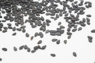 Beyaz arkaplanda siyah susam, ayrıntı.