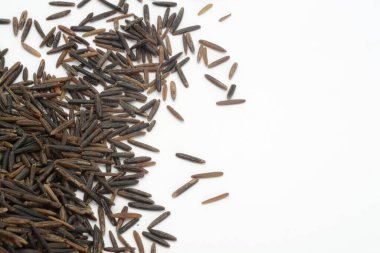 Beyaz arka planda yabani pirinç, detay