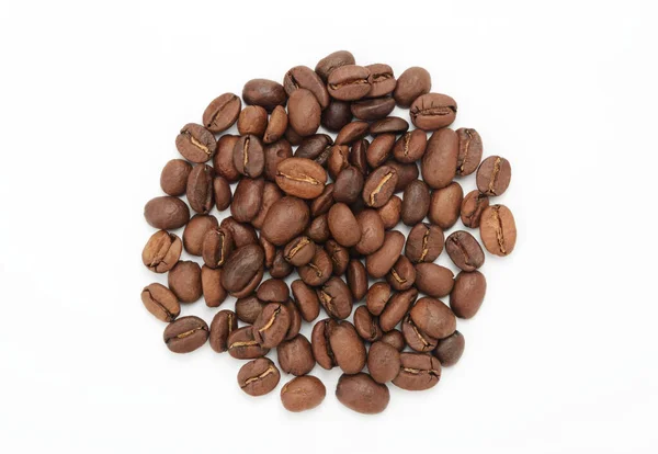 白を基調としたコーヒー豆 トップビュー — ストック写真