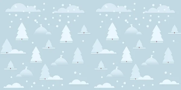 Winter season landscape with christmas tree, cute rabbit and snow background. flat vector illustrations for print, web, book, posters, decoration, wallpaper and packaging paper
