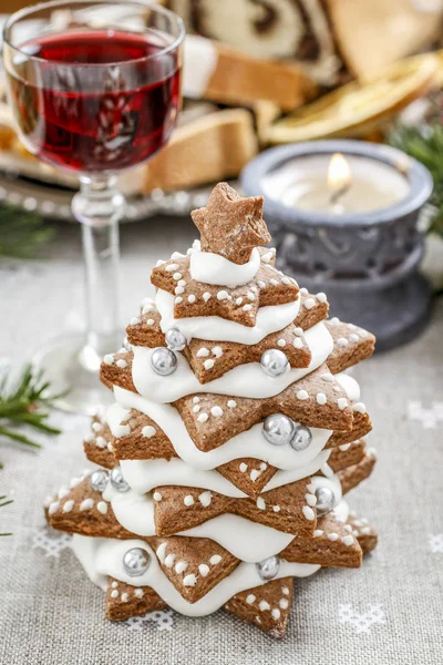 Gingerbread Kerstboom Feestelijke Inrichting — Stockfoto