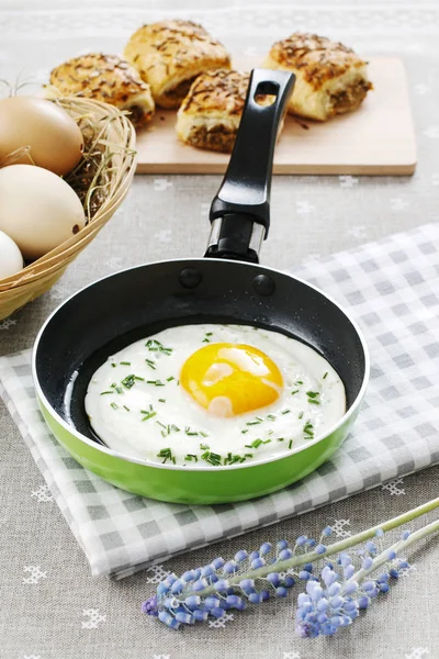 Spiegelei Gericht Frühstücksgericht — Stockfoto