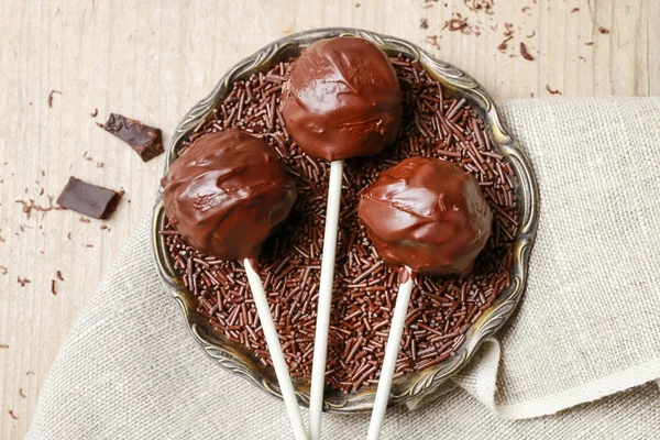 Chocolade Cake Pops Partij Dessert — Stockfoto
