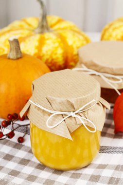 Kavanoz kabak reçeli. Sağlıklı gıda