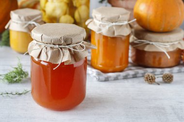 Kabak reçel kavanoz. Sağlıklı gıda