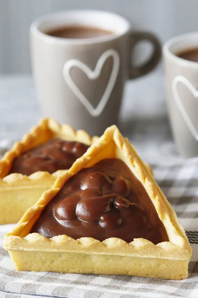 Csokoládé Háromszögek Cookie Kat Fél Desszert — Stock Fotó