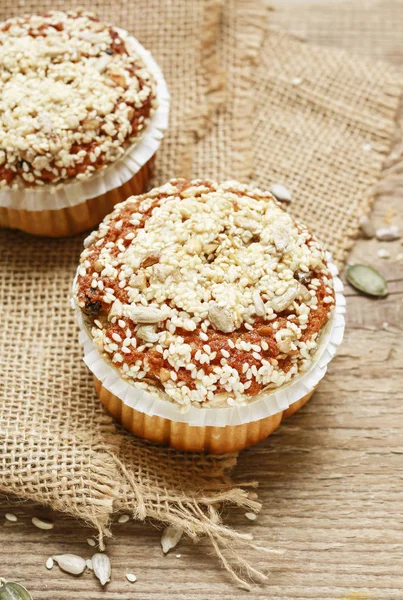 Healthy Muffins Sesame Seeds Party Dessert — Stock Photo, Image