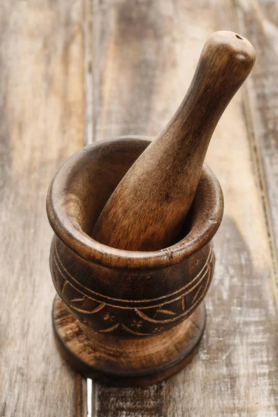 Holzmörtel Auf Dem Tisch Garzeit — Stockfoto