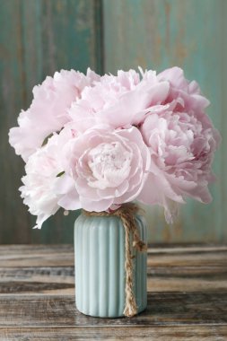Buket pembe peonies, kopya alanı.