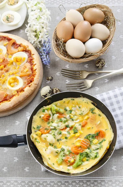 Omelette Vegetables Healthy Food — Stock Photo, Image