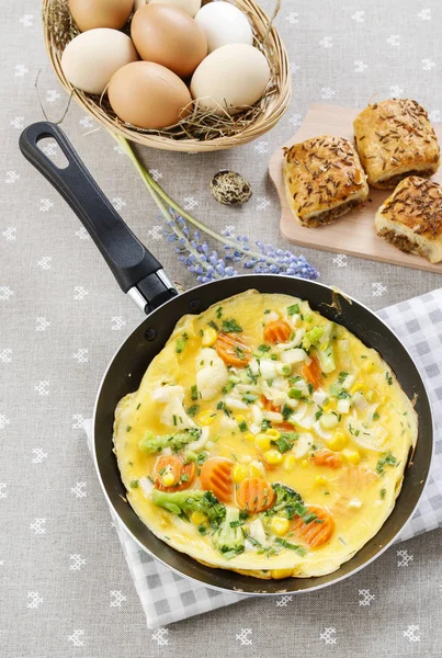 Omelette Con Verdure Cibo Sano — Foto Stock