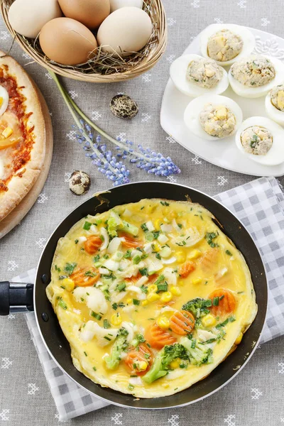 Omelette Mit Gemüse Gesunde Ernährung — Stockfoto