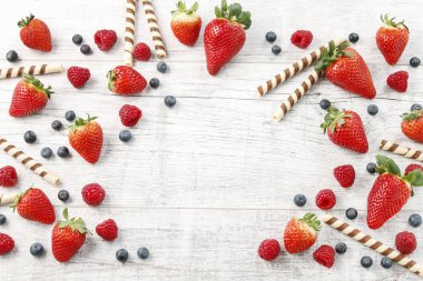 Çilek arka plan kopya alanı ile. Grafik kaynakları