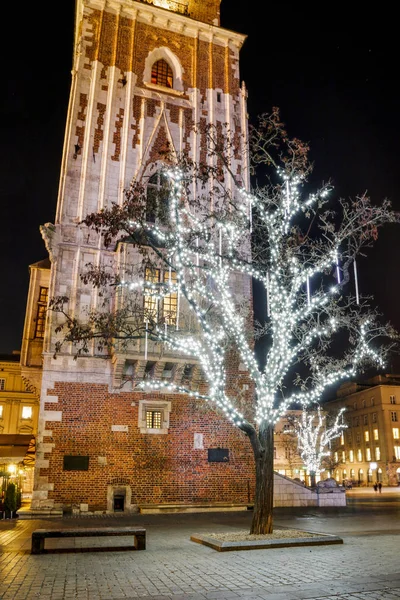 Christmas Illuminations Krakow Poland — Stock Photo, Image