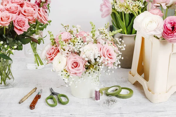 Bouquet Flowers Florist Accessories Garden Hobby — Stock Photo, Image